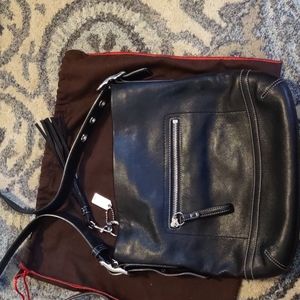 Coach black leather bag.